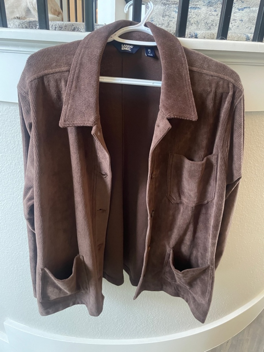 Lands' End Women’s Chocolate Brown Corduroy Shirt Jacket